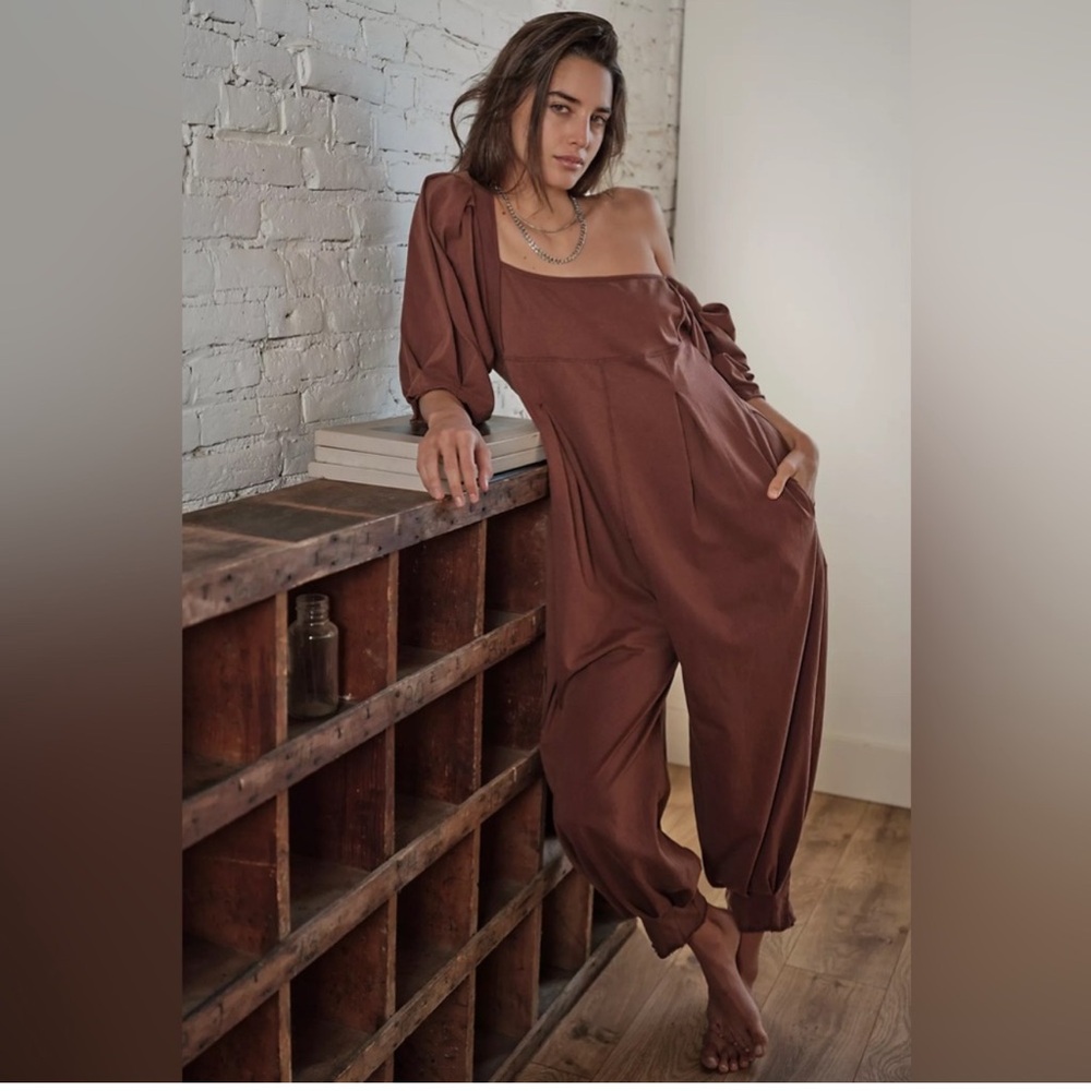 Free People • Lotta Love Romper • M • Brown Butter • Excellent Condition